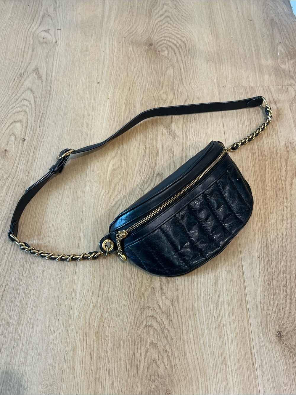 Coach Lambskin Quilted Leather Chain-Accent Belt Bag